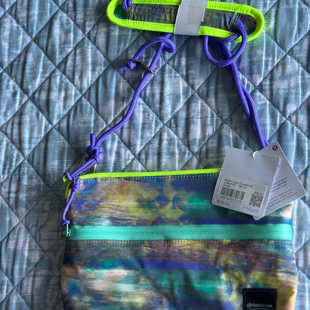 Patch Logo Crossbody Bag with Neon Accents